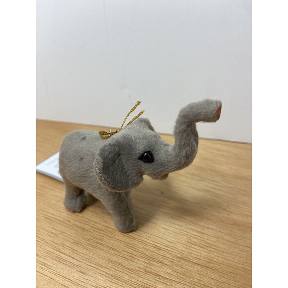 Silver Tree Grey Furry Elephant Christmas Ornament NWT's Gift - Picture 8 of 9